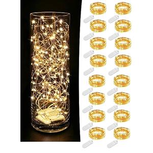 MUMUXI 16 Pack 7.2ft Fairy Lights Battery Operated String Lights, 20 Mini LEDs for Centerpiece Table Decorations, Wedding Party Bedroom Mason Jar Christmas Decor, Warm White
