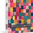 Sewing Patch 1000 Piece Puzzle for Adults, PICKFORU Vintage Quilt Patchwork Flower Art Puzzles, Impossible Difficult Colorful Theme as Wall Decor