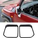 Aunginsy Rear View Mirror Rain Visor Guard Frame Fit Toyot@ FJ Cruiser 2007-2021 Rear Side Mirror Rain Eyebrow Frame Waterproof Auto Mirror Rain Visor Smoke Guard Sun Visor Eyebrow Frame Accessories (Piano-Black)