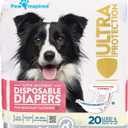 Paw Inspired 20ct Disposable Dog Diapers | Female Dog Diapers Ultra Protection | Diapers for Dogs in Heat, Excitable Urination, or Incontinence (Large)