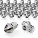 MZS M14x1.5 Lug Nuts, 21mm Hex Closed End Acorn Seat Wheel Nut for 2015+ F150 Expedition Navigator / 2022+ Bronco Factory Wheels, One-Piece Design, Replace OEM ACPZ-1012-B 611-008, Chrome, 24Pcs