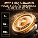 Bluetooth Wireless Speaker Subwoofer Bass, 360-Degree Stereo Surround, Music Rhythm Lighting Atmosphere Ambient Night Light, 24-Hour Endurance, HD Home Desktop Audio, USB/AUX/TF Card Support