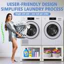 Royxen Washer and Dryer Pedestals Heavy Duty Metal Laundry Pedestal 29"W x 29"D x20"H, Washer Dryer Pedestal Extra Big Screws for Anti-Vibration, Basket Shelf, 800lbs Capacity, White