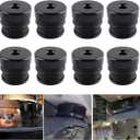 Silicone Body Mount Kit Compatible with 2008-2016 Ford F-250 F-350 Durable Cab Bushings Reduce Noise & Vibration, Superior to OEM and PU Mounts 8 Pack (Black)