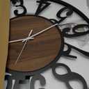 LEIKE Large Wall Clocks for Living Room, Silent, Non Ticking, Battery Operated Oversized Vintage Round Modern Wood Wall Clock for Bedroom, Farmhouse, Office Home Decor-24 Inch(Black-Arabic Number)