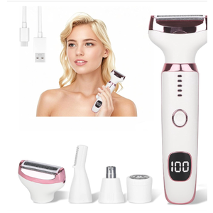 Electric Razors LED Display for Women Men, 2025 Wet/Dry Ladycsdc Shaver,4 in 1 Cordless Hair Remover with IPX7 Waterproof,Smooth & Silky HTYSFTb Electric Grooming Set (Pink & White)