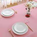 FOLINS&HOME Pink Square Tablecloth 54 x 54 Wrinkle Free Waterproof Polyester Table Cloths, Spillproof Heavy Duty and Washable Table Cover for Party, Banquet, Indoor and Outdoor-Rectangle/Oblong