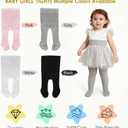 Baby Tights 0-4 Years Girls Knit Cotton Pantyhose Thick Cable for Newborn Infant Toddler 1/2/3/4 Pack (Black/White/Light Gray 3pk)