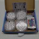 YiaMia Submersible Led Battery Operated Spot Lights with Remote, Decorative Fish Bowl Small Lamps for Aquarium Vase Base Pond Wedding Halloween Party (4 Pack)