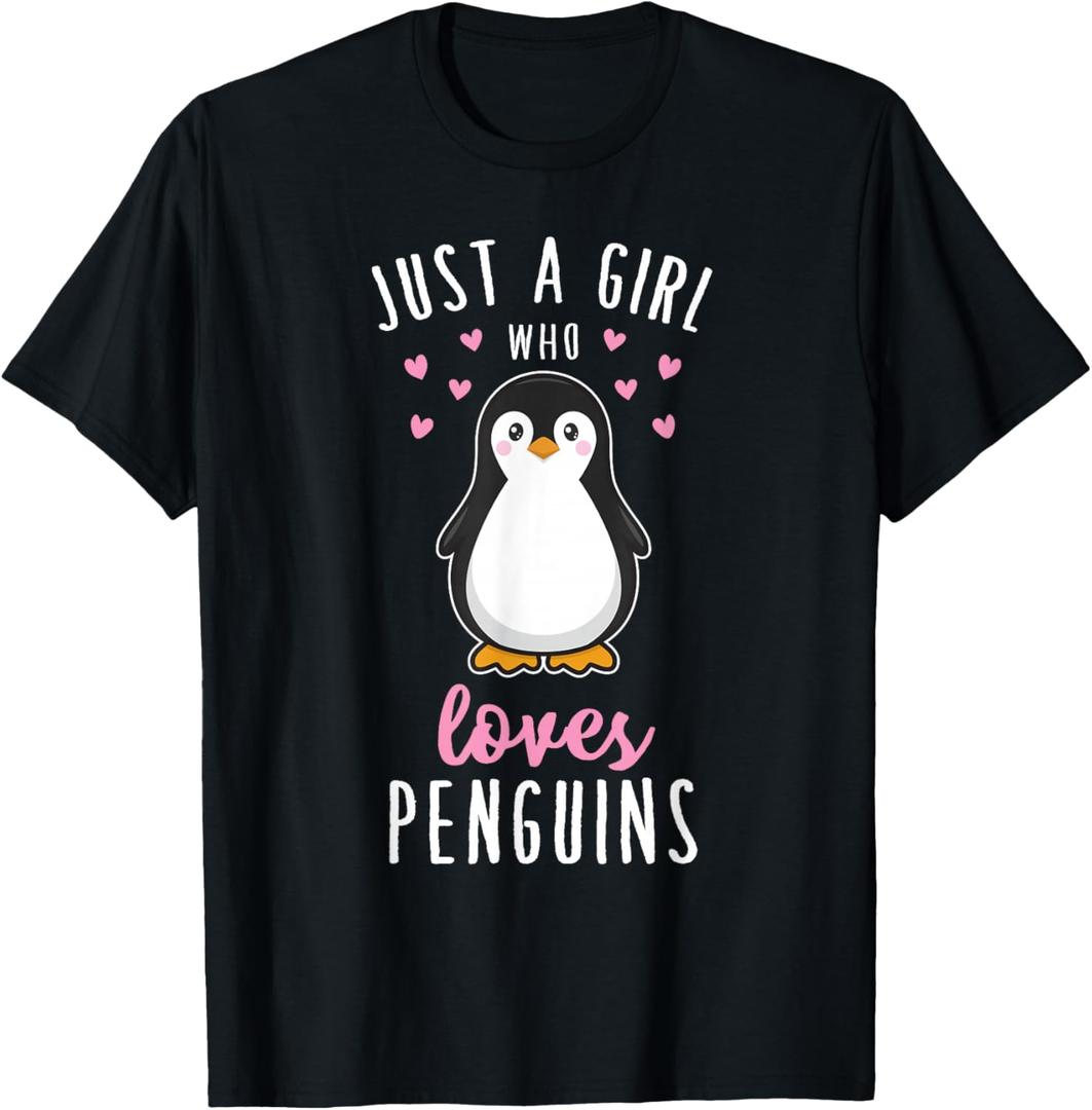 Just A Girl Who Loves Penguins T Shirt Cute Nature Toddlers T-Shirt