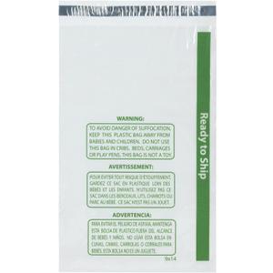 Plymor Ready to Ship 1.5 Mil Wicketed Poly Bags with Permanent Adhesive Strip and Suffocation Warning, 9" x 14" (Pack of 250)