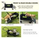 Dog Wagons for Large Senior Dogs, Foldable Elderly Dog Stroller with Thick Mat & Lift Harness, Heavy Duty Dog Cart Upto 140lbs
