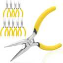 BOOSDEN 5" Needle Nose Pliers-10 Pack, Jewelry Pliers Set with Side Cutter, Mini Fine Tip Precision Pliers for Jewelry Making, Electronics, Craft, Beading - Bulk Classroom Set for Teachers & Hobbyists