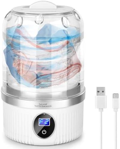Underwear Washing Machine | Mini Portable Washing Machine with Rechargeable 3000mAh | Compact Deep Cleans Underwear, Baby Clothes | Ultra-Lightweight for Apartment, Dorm, RV, Travel & Hotel Use