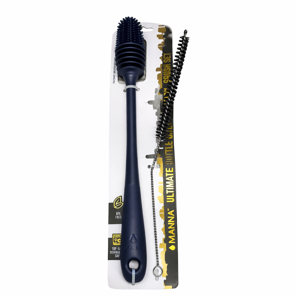 Bottle Cleaning Brush Silicone Long Handle, Black, 1 Count, 1 x Brush, Bottle, Vase, Container, Glass, Pitcher, Blender, Dish