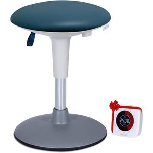 Wobble Stool for Kids Ages 712; Adjustable Height Wobble Stool; Classroom Seating with Soft, Easy-to-Clean New Fabric Cushion; Flexible Wiggle Chair for Focus & ADHD + Bonus Visual Timer (Lake Teal)