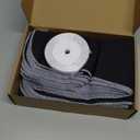 Hillban 12 Pcs Anti Tarnish Silver Storage Bags Silver Storage Cloth Felt Flatware Organizer Anti Tarnish Protector Bags Place Setting Roll with White Ribbon for Kitchen Cutlery (12 Slots,Black)