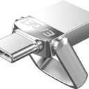 EAGET 128GB Flash Drive, Dual USB 3.2 Gen 1 USB-A & USB-C, 150MB/s Swivel Metal Thumb Drive, Memory Stick for iPhone 15/16, Android, Tablet, Laptop, Mac