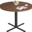VASAGLE Dining Table, Small Round Kitchen Table for 4 People, 31.5 x 29.4 Inches, for Dining Room, Living Room, Farmhouse, Water-Resistant, Somber Walnut UKDT082K01V1
