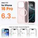 ORNARTO Magnetic for iPhone 16 Pro Case, Compatible with MagSafe, 20FT Military-Grade Drop Protection, Slim Matte Translucent Anti-Fingerprint Shockproof Case for iPhone 16 Pro 6.3", Chalk Pink
