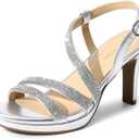 DREAM PAIRS Women's Platform Strappy Heels High Heeled Sandals Open Toe Comfortable Dressy Shoes with Adjustable Ankle Strap (8)