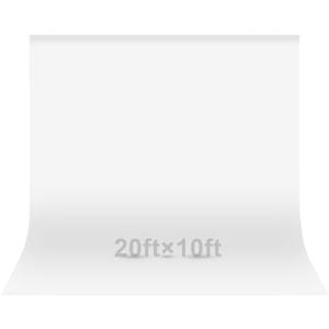 EMART 20x10 ft Backdrop for Photoshoot, Large Party White Photography Backdrop Curtain Drapes, Washable Polyester White Photo Backdrop for Birthday Party, Pictures, Projector, Video Recording