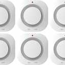 Photoelectric Smoke Detector Fire Alarm, Battery Operated, Smoke Alarm with Test Button & Low Battery Signal, LED Warning Light, 85-Decibel Alarm Sound, Easy Installation for Living Rooms and Bedrooms (PG-S11-6PACK)