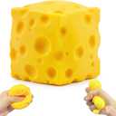 2 Inch Cheese Squishy, Snaps Back Quickly & Non-Sticky Anxiety Relief Toy, Improving Focus, Ideal Sensory Melters for Desk Decor & Stocking Stuffers, Perfect for Office, Home, or School (1, Yellow)
