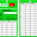 30 Pack AED Inspection Tag 5.75 x 3.25 Inch-PP Plastic Inspection Record Tags Double Sided Tear Proof and Waterproof Medical Equipment Inspection Tag