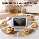 WUNLY Smart Digital 4 Slice Toaster with Touch Screen, 1.5'' Extra Wide Slots for Bagel, Digital Countdown & Sound Control, 6 Bread Types & 6 Shade Settings, Defrost/Reheat/Standby,Silver