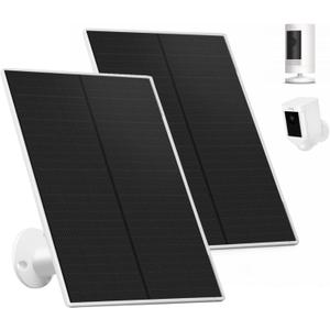 Solar Panel Charger for Ring Camera, 2 Packs Power for Ring Stick Up Camera, Ring Spotlight Camera Battery (Not for Spotlight Plus/Pro), 10ft Charger Cable, 6W 5V Weatherproof Outdoor Solar Panel