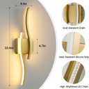 WOSHITU Gold LED Bathroom Vanity Lights: 23.6 Inch 24W Bathroom Lighting Fixtures Over Mirror 5CCT Dimmable 2700-5000K Vanity Lights Modern Bath Sconces Wall Light for Mirror Bedroom Living Room