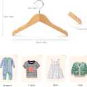 Nature Smile Kids Baby Children Toddler Wooden Shirt Coat Hangers with Notches and Anti-Rust Chrome Hook Pack of 10 (Natural)