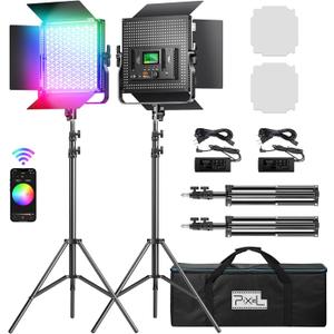 Pixel K80 Photography Lighting with APP Control, 2600K-10000K CRI 97+ RGB Led Video Light Panel, 9 Applicable Scenes Lighting for Studio/Gaming/Streaming/YouTube/Videography/Film/Video Recording