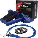 JFG RACING Motorcycle Throttle Assembly,7/8" 22mm Quick Twist Throttle Grips With Throttle Cable Aluminum Alloy Universal For CRF50 KLX SSR TTR 110 125 150 200 250cc Dirt Pit Bike ATV Mini Bike Blue