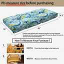 Magpie Fabrics Patio Bench Cushion 45"x18", Indoor/Outdoor Non-Slip Water Resistant Long Seat Pads, Tufted Loveseat Cushion for Swing, Settee, Window, Garden, Wicker, Front Porch (Paisley Lapis Green)