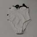 BERLOOK Women's Vintage One-Piece Swimsuit with Knotted Slimming Design Contrast Trim Bathing Suit White Medium
