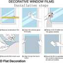 Window Privacy Film Static Cling Stained Glass Design Sun Blocking Non-Adhesive Removable Cover for Home Office 17.5x39.3 Inches (Multi-Color 7)