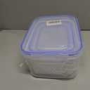 Fresh Produce Storage Containers for Fridge, 3 Pack Fruit Vegetable Keeper with Drain Basket & Airtight Lid, BPA Free Fridge Organizer Bins for Berries, Salad, Meal Prep, 28oz 60oz 111oz