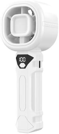 Portable Handheld Turbo Fan, Personal Mini Fans with Digital Display, 3 Wind Speeds, 3000mAh Battery USB Rechargeable Hand Held Fans for Makeup, Home, Office, Travel, Outdoor Gift for Women Men(White), Set of 2