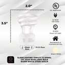 13Watt T2 Spiral CFL GU24 2 Prong Light Bulb Base 2700K 900lm -UL Approved 120v 60Hz Light Bulb- Mini Twist Lock Spiral -Self Ballasted Compact Fluorescent -Warm White Light 4pack