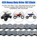 YOXUFA 420 Chain 102 Links for CRF50 XR50 PW80 SSR Tao Tao Coolster 110cc 125cc Pit Dirt Bike 4 Wheeler ATV Quad Kazuma Baja Ice Bear Lifan Kayo NST SDG 50cc 70cc 90cc Go Kart Motorcycle Parts