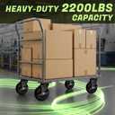 8 Inch Heavy Duty Caster Wheels Set of 4, 2200 lbs Capacity, Large Industrial Swivel Casters with Total Lock Brake, Solid Rubber Knobby Tread Wheels for Workbench, Cart, Dolly & Chicken Coop