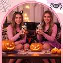 9 Pcs Halloween Pink Boo Basket Stuffers Gifts for Women, Ghost Glass Cups Tumbler 16 oz with Lid, Pink Tote Bags, Socks, Halloween Gifts Box for Teens Girls Her Sister Family Friends Adult