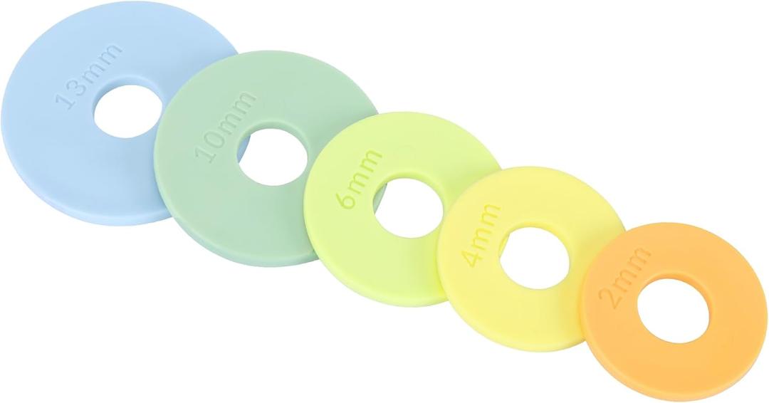 Geesta Rolling Pin Guide Rings Multicolored Spacer Bands 10 Peice Set for Geesta Adjustable Wood Rolling Pin Baking Accessories