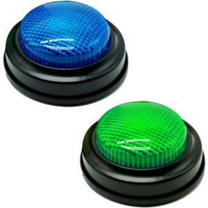 2-Pack Buzzers for Trivia Games, Answer Buzzers for Classroom, Family Feud Jeopardy Buzzer, Game Buzzers with Lights and Sound for Classroom, Game Show Buzzer Buttons