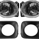 Pair Fog Light Assembly Compatible with Pilot 2009 2010 2011 Driver and Passenger Side Lamp W/Bezels Covers and Bulbs HO1038101 HO1039101