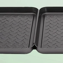 2 Pack (13.75 x 10.58 inches) Home Boot Tray Black Shoe Border Mat Heavy Duty Floor for Indoor Outdoor Pet Feeding Mat Rubber Shoe Mat-Trash Can Mat-Water Cooler Mat-Wet Shoe Mats
