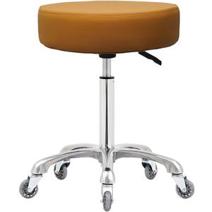 Rolling Stool with Wheels, Heavy Duty 400 lbs Stool for Shop Guitar Lab Tattoo Workbench Medical, Adjustable Swivel Chair (Camel)