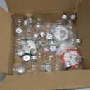 KaKaPops 30 Pieces Christmas Booze Balls, Christmas Tree Hanging Ornaments Clear Plastic Fillable Bulbs Pendant Ball with Screw Caps and Ribbons for Christmas Home Party Decor (Silver)